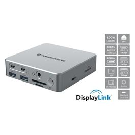 DONN25G Replicatore di Porte e Docking Station per Laptop Cablato Usb 3.2 Gen 2 (3.1 Gen 2) Type-c Argento