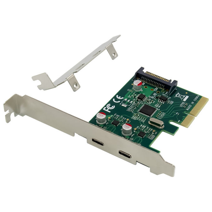 Conceptronic EMRICK13G Scheda PCIe USB 3.2 Gen 2 Interna 2 Porte Type-C Verde 10Gbps