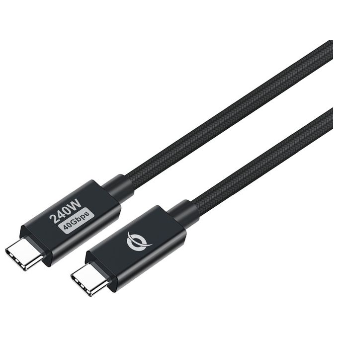 Conceptronic ETTA04B12 Cavo Usb Usb4 Gen 3x2 1.2mt Usb C Nero