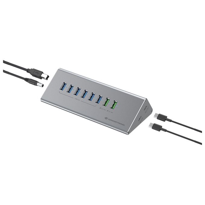 Conceptronic Hub di Interfaccia USB 3.2 Gen 1 Type-B 5000 Mbit/s Grigio