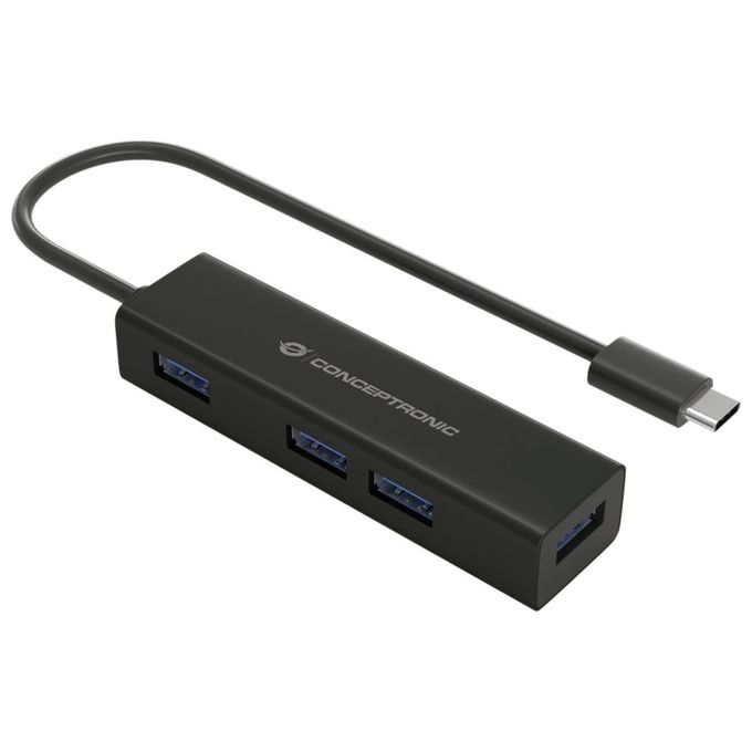 Conceptronic HUBBIES07B Hub di Interfaccia Usb 3.2 Gen 1 Type-C 5000 Mbit-s Nero