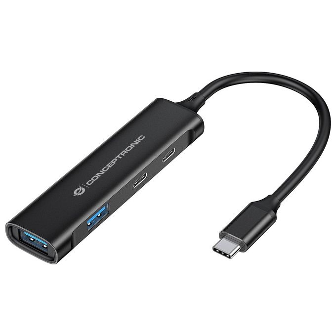Conceptronic HUBBIES12B Hub di Interfaccia Usb 3.2 Gen 1 Type-C 5000 Mbit-s Nero