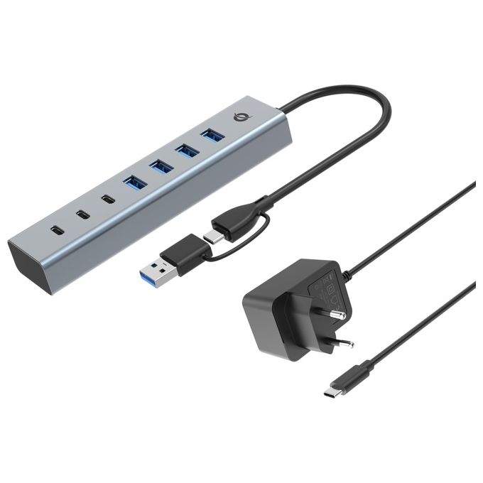 Conceptronic HUBBIES20GPHub di Interfaccia Usb 3.2 Gen 1 (3.1 Gen 1) Type-c 5000 Mbit-s Grigio