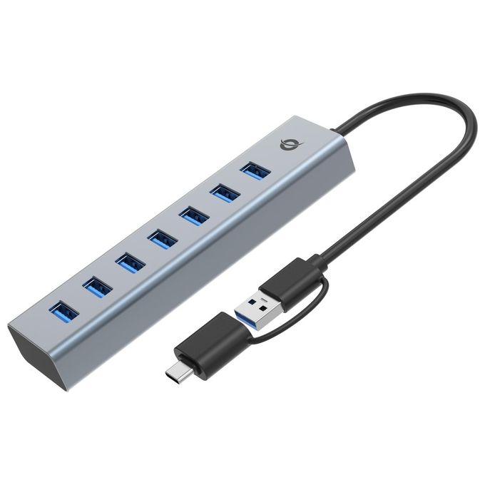 Conceptronic HUBBIES21G Hub di Interfaccia Usb 3.2 Gen 1 (3.1 Gen 1) Type-a 5000 Mbit-s Grigio