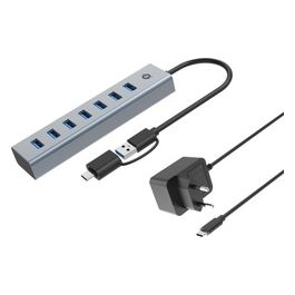 HUBBIES21GP Hub di Interfaccia Usb 3.2 Gen 1 (3.1 Gen 1) Type-a 5000 Mbit/s Grigio