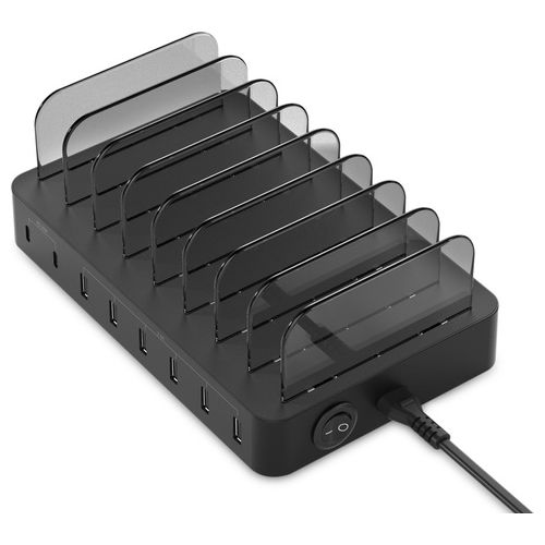Conceptronic OZUL02B Caricabatterie 8 Porte 75W Usb Power Delivery Charging Station