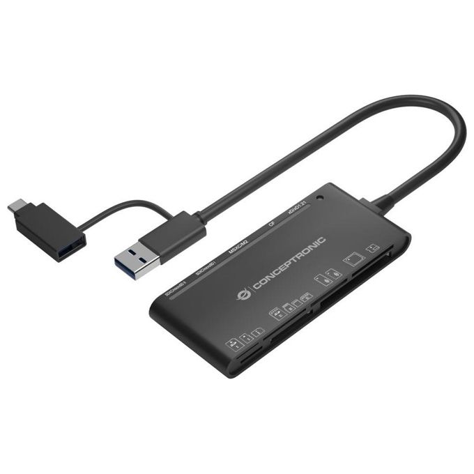 Conceptronic StreamVault BIAN03B Lettore di Schede USB 3.2 Gen 1 Type-A Nero