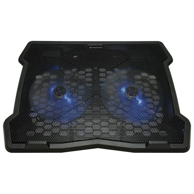 Conceptronic THANA06B Pad di Raffreddamento per Notebook 15.6'' 2 Ventole 12.5 cm USB 1200 rpm illuminazione Blu colore Nero