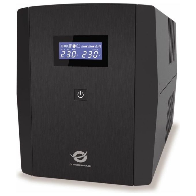 Conceptronic ZEUS08EM Gruppo di continuita' UPS 1500VA 900W Offline con AVR 2 prese Schuko 3 prese IEC comunicazione USB HID colore Nero