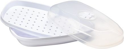 Contenitore per Cottura Pesce con Coperchio Adatto a Microonde 28,5X19,6 Cm