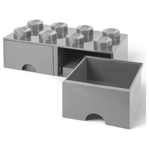 Contenitore LEGO Brick 8 Cassetto Grigio 