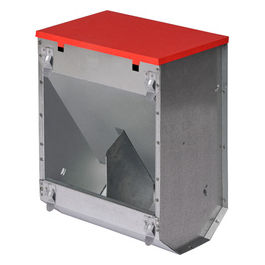 mangiatoia doppia per conigli in lamiera zincata 19x12x25 cm con ganci