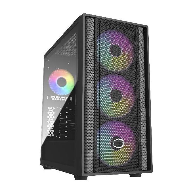 Image of Cooler master Cabinet atx midi Tower Cooler Master Masterbox 600 nero atx 2x3.5 2x2,5 2xusb3.2 3x140mm-argb Noalim Vetro Later