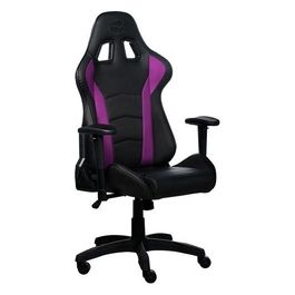 Cooler Master Caliber R1 Sedia Gaming Ergonomica, Sedia da Ufficio per Gamer con Braccioli Regolabili, Cuscini Lombari e per Collo, Pelle PU Sintetica Traspirante, Carico Fino a 150 kg - Viola / Nero