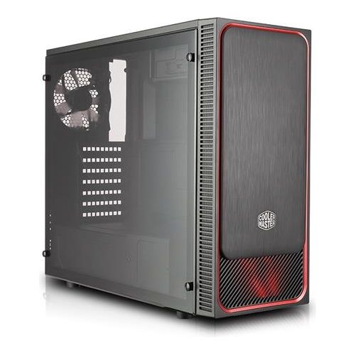 Cooler Master Masterbox E500l red atx 1x 5.25 2x3.5 2x2,5 2xusb3.0 Noalim Windowed