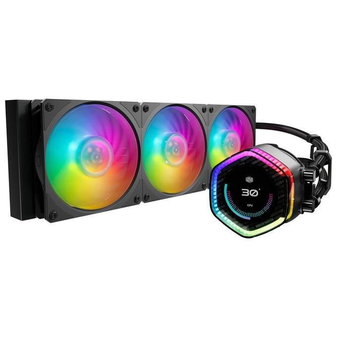 Image of Cooler Master MasterLiquid 360 Ion CPU Cooler Liquid - Display LCD 21'' Raffrossodamento Ad Acqua AIO Pompa Doppia Camera Gen X Ventole Mobius 120P ARGB RGB Gen 2 Indirizzabile Staffe LGA1700 e AM5