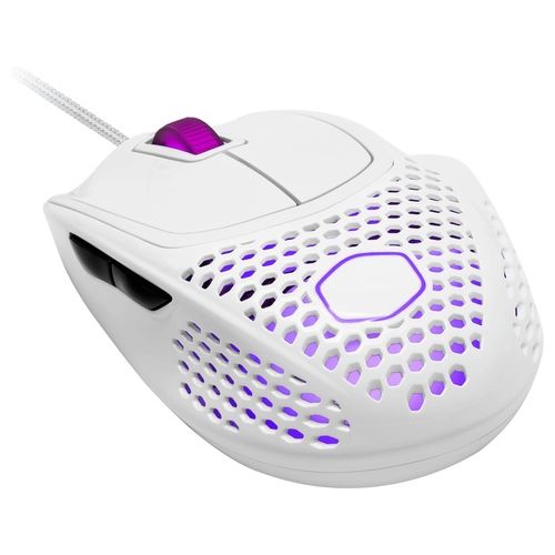 Cooler Master MM720 RGB-LED Claw Grip Wired Gaming Mouse Ultra Lightweight 49g Honeycomb Shell 16000 DPI Optical Sensor Glossy White