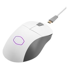 Cooler Master MM731 RGB-LED Mouse Gaming Wireless Ibrido Ultraleggero 59g - Sensore Ottico PAW3370 19K DPI, Interruttori Ottici 70 Milioni Clic, MasterPlus+ (38K DPI, PC), Ergonomico – Bianco Opaco