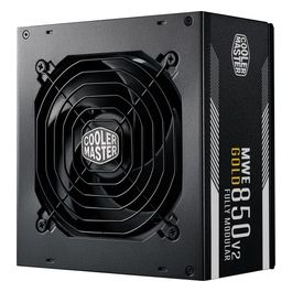 Cooler Master MWE 850 Gold V2 Alimentatore Completamente Modulare (Spina UE) - Alimentatore 80 PLUS Gold da 850W, Cavi Piatti Neri, Ventola HDB da 120mm, Soglia Alta Temperatura