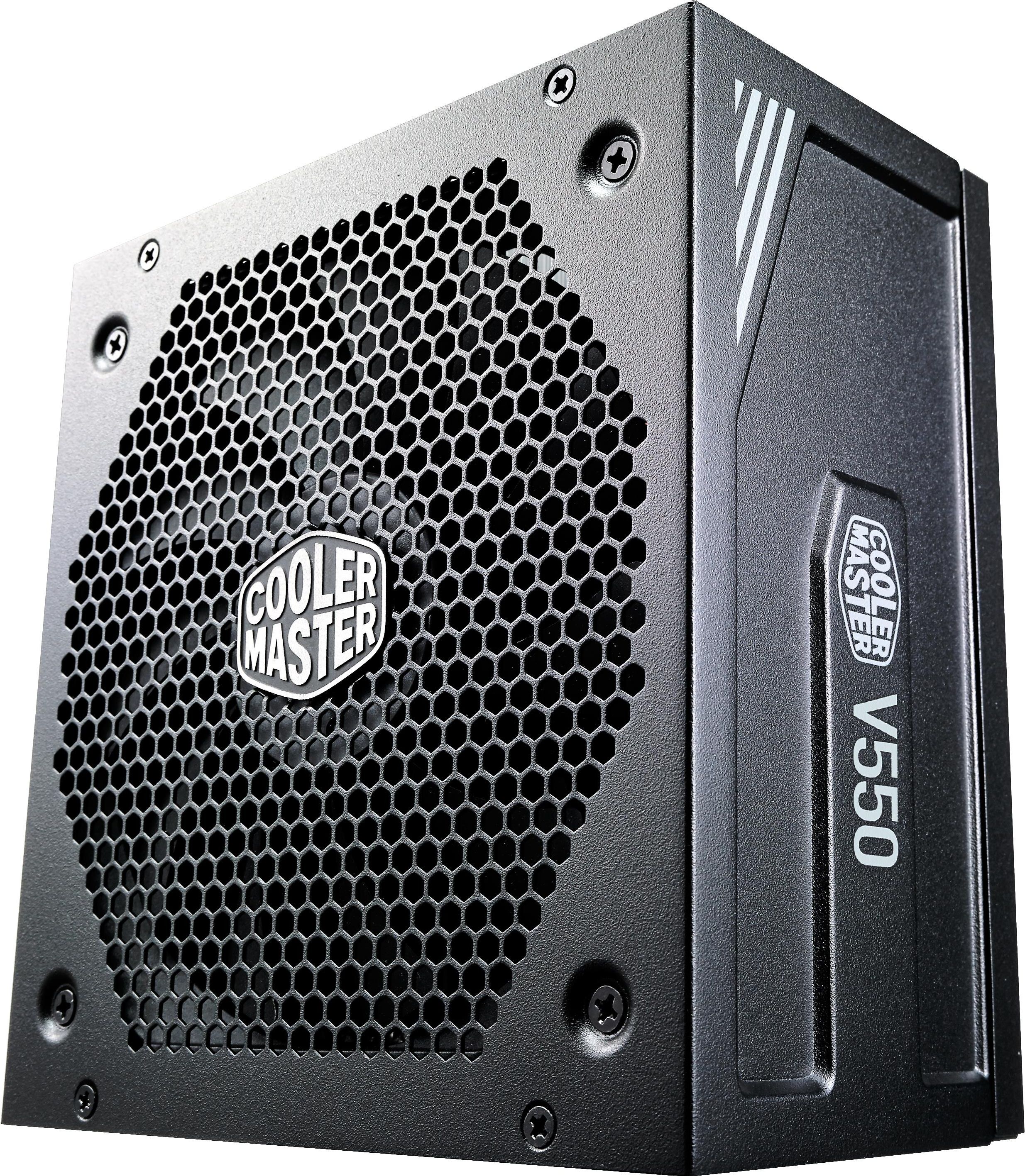 Cooler Master Alimentatore V550 Gold V2, Presa EU, 550 W, 80 PLUS Gold, Completamente Modulare, Alimentatore ATX, Ventola FDB Silenziosa 135mm, Modalità Semi-Fanless, Black Edition