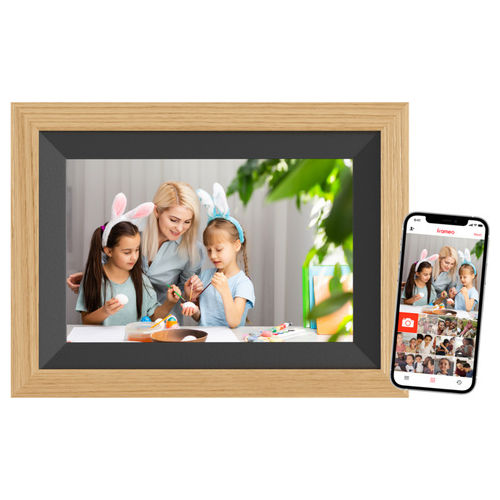 21265 DigiFrame 10B Cornice per Foto Digitale 10.1" Touch Screen Wi-Fi 32 GB Memoria Interna MicroSD Supportata colore Nero Legno