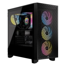 Corsair 3000D AIRFLOW RGB Case per PC Mid-Tower - 4x Ventole RGB SP120 - Supporto GPU a Tre Slot - Adatto a 8 Ventole da 120 mm - Design ad Alto Flusso D'aria - Nero