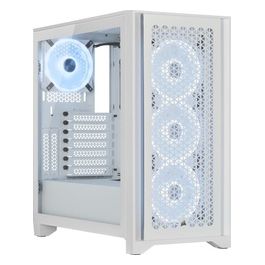 Case Mid-Tower iCUE 4000D RGB AIRFLOW 3 Ventole AF120 RGB ELITE Controller iCUE Lighting Node PRO Design con Flusso d'Aria Ottimizzato Bianco Vero