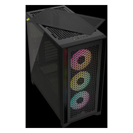 Case Mid-Tower iCUE 4000D RGB AIRFLOW 3 Ventole AF120 RGB ELITE Controller iCUE Lighting Node PRO Design Con Flusso D'aria Ottimizzato Nero