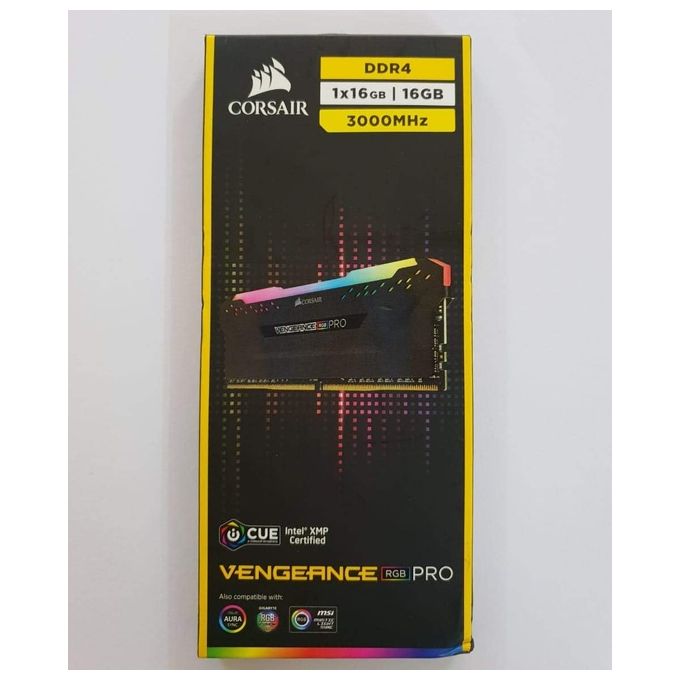 Corsair CMW16GX4M1D3600C18 Memoria Ram Vengeance Pro RGB 16Gb DDR4 3600MHz CL18