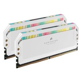 DOMINATOR PLATINUM RGB DDR5 RAM 32GB (2x16GB) 6200MHz CL36 Intel XMP Compatibile iCUE Memoria per Computer - Bianco (CMT32GX5M2X6200C36W)