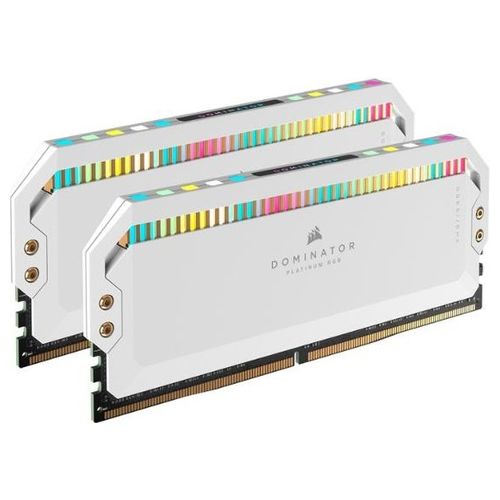 Corsair DOMINATOR PLATINUM RGB DDR5 RAM 32GB (2x16GB) 6200MHz CL36 Intel XMP Compatibile iCUE Memoria per Computer - Bianco (CMT32GX5M2X6200C36W)