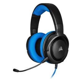 Corsair HS35 Stereo Cuffie Gaming con Microfono Unidirezionale Rimovibile, Altoparlanti in Neodimio da 50 mm, Compatibili con Xbox One, PS4, Nintendo Switch e Dispositivi Mobile, Blu