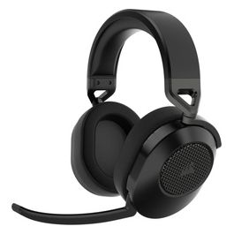 Corsair HS65 WIRELESS Cuffie da Gioco Multipiattaforma Senza Fili con Bluetooth - Suono Surround Dolby 7.1 - Microfono Omnidirezionale - iCUE - PC Mac PS5 PS4 Nintendo Switch Mobile - Carbonio