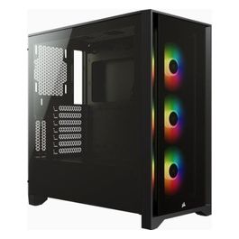 Corsair iCUE 4000X RGB Case ATX Mid-Tower con Vetro Temperato Pannello Laterale ed Anteriore in Vetro Temperato Ampio Spazio Interno Tre Ventole RGB da 120mm Incluse Nero