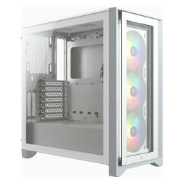 iCUE 4000X RGB Case ATX Mid-Tower con Vetro Temperato Pannello Laterale ed Anteriore in Vetro Temperato Ampio Spazio Interno Tre Ventole RGB da 120mm Incluse Bianco