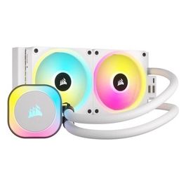 iCUE Link H100i RGB Dissipatore a Liquido per CPU - AIO da 240 mm - Ventole RGB QX120 - Compatibile con Intel LGA 1700 AMD AM5 - Hub di Sistema iCUE Link Incluso - Bianco