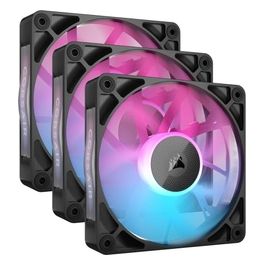 Corsair iCUE LINK RX120 RGB 120 mm Ventole PWM con Hub di Sistema iCUE LINK - Cuscinetto a Cupola Magnetica - Confezione Tripla - Nero