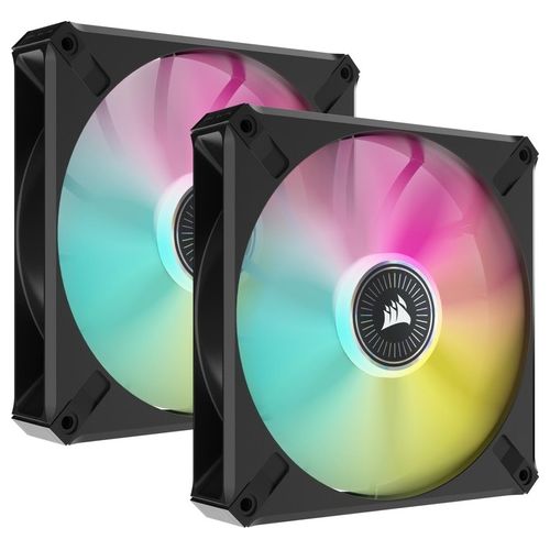 Corsair ML ELITE Series ML140 RGB ELITE 140mm Magnetic Levitation RGB Fan with AirGuide Dual Pack with Lighting Node CORE