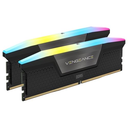 Corsair VENGEANCE RGB DDR5 RAM 32GB (2x16GB) 5600MHz CL36 Intel XMP Compatibile iCUE Memoria per Computer - Nero (CMH32GX5M2B5600C36K)
