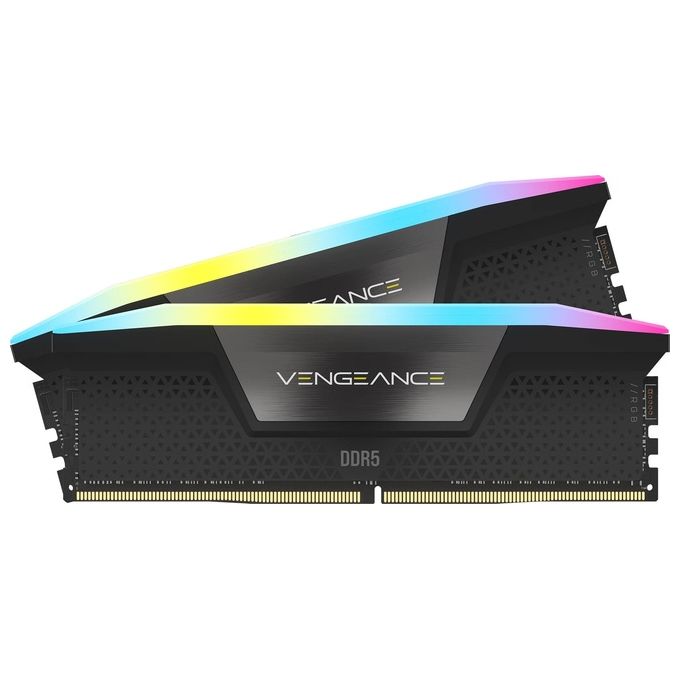 CORSAIR VENGEANCE RGB DDR5 RAM 16GB (2x8GB) 5200MHz CL40 Intel XMP Memoria per Computer Compatibile con iCUE – Nero (CMH16GX5M2B5200C40)