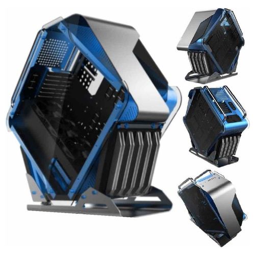 Cortek case gaming ctesports galaxy blue version esagonale alluminio vetro acciaio