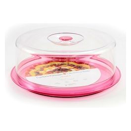 Cosmoplast Copritorta per Forno a Microonde in Plastica 32 cm rosa