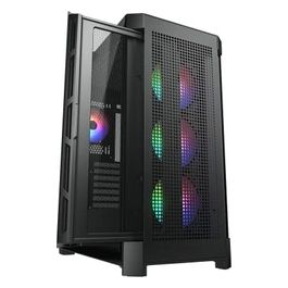 COUGAR DUOFACE PRO RGB Mid Tower PC Case con 2 distinti pannelli frontali Mesh e vetro e ventole RGB (Black)