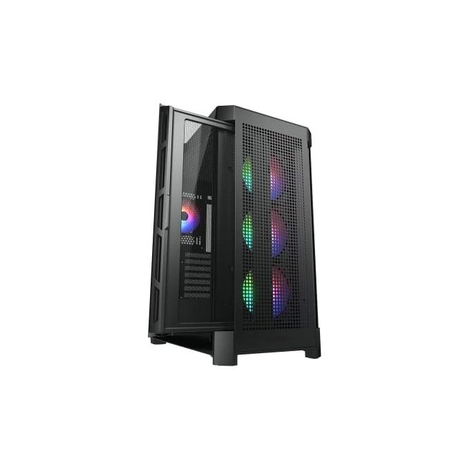 COUGAR DUOFACE PRO RGB Mid Tower PC Case con 2 distinti pannelli frontali Mesh e vetro e ventole RGB (Black)