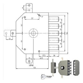 Serratura Sicurezza Quintuplice Sx Pompa 3300P