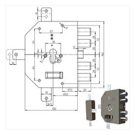 CR Serratura Sicurezza Quintuplice Dx Cilindro 2350PE