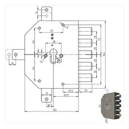 Cr Serratura Sicurezza Quintuplice Dx Cilindro 2300pe