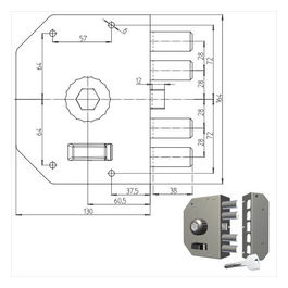 Cr Serratura Sicurezza Semplice Dx Pompa 3050p