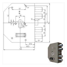 CR Serratura Sicurezza Semplice Sx Cilindro 2050PE