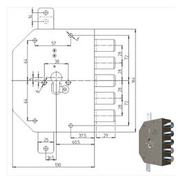 CR Serratura Sicurezza Triplice Dx Cilindro 2200PE